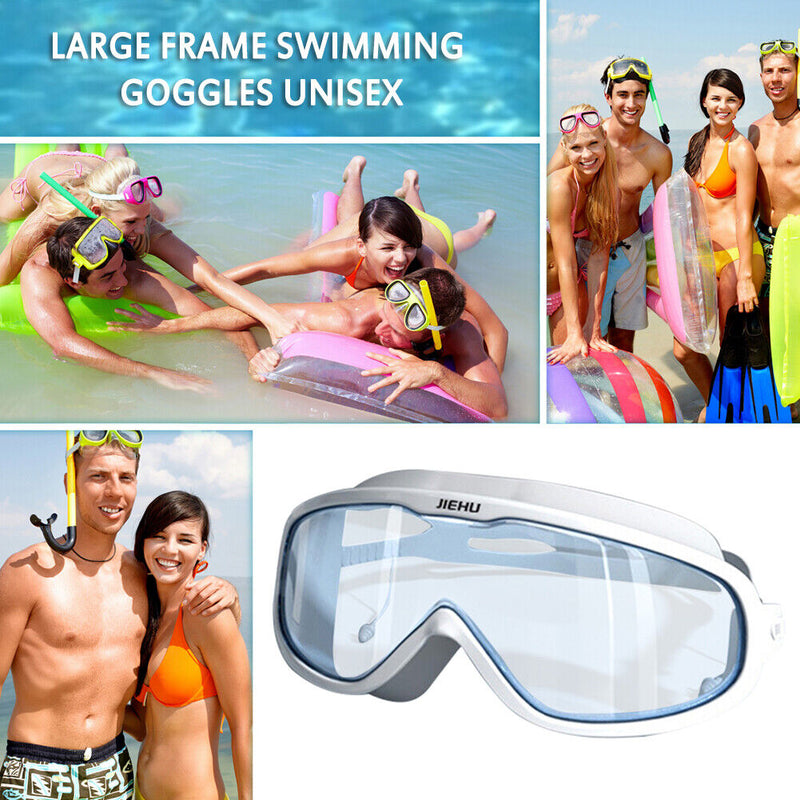Swimming Glasses Waterproof Anti-fog Adults Swim Diving Goggles (White) Newly
