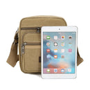 3pcs Men Canvas Zip Casual Travel Crossbody Shoulder Bag(Camel)