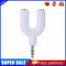 3.5mm Extension Earphone Audio Splitter 1 Male to 2 Female Adapter (White)