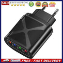 4 Port Luminous USB Mobile Phone Charger Travel Adapter Quick Charge Facility