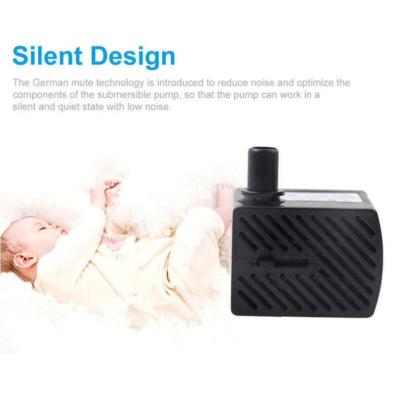 180L/H Ultra-quiet Submersible Aquarium Water Fountain Pump for Fish Tank P