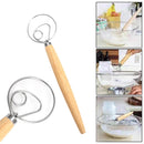 Oak Flour Dough Mixer Stainless Steel Egg Beater Flour Coil Mixer Whisk Stick#