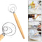 Oak Flour Dough Mixer Stainless Steel Egg Beater Flour Coil Mixer Whisk Stick#