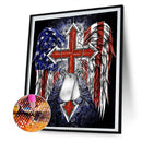 5D Diamond Painting DIY Cross Wings Full Round Drill Independence Day Art Crafts