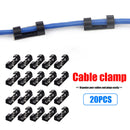 20x Self-Adhesive Cable Organizer Clips ABS Plastic Wire Cable Cord Managemen