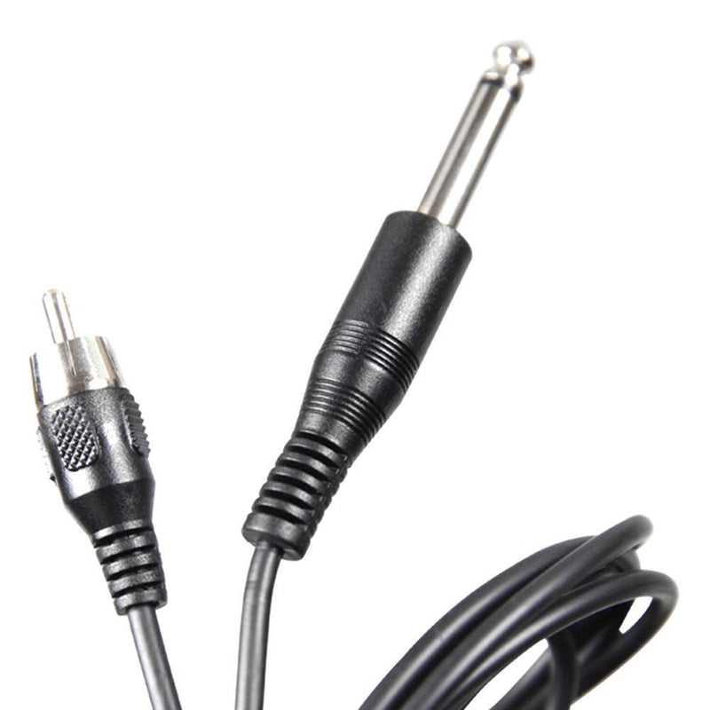 Ultra Light 90 Degree Right Angled Tattoo RCA Clip Cord w/1.8m Cable(Black)