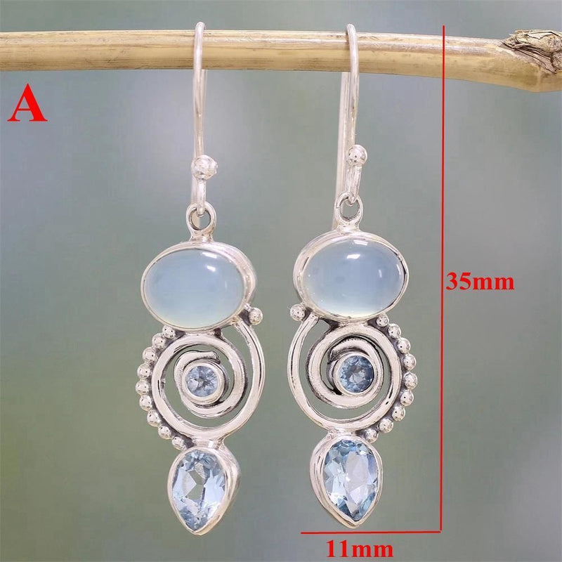Wedding Jewelry Party Moonstone Earrings Topaz Ear Stud Peridot Moonstone