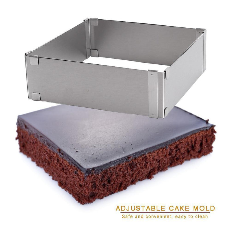 Adjustable Square Mousse Cake Mold Stainless Steel Baking Mould Decorating