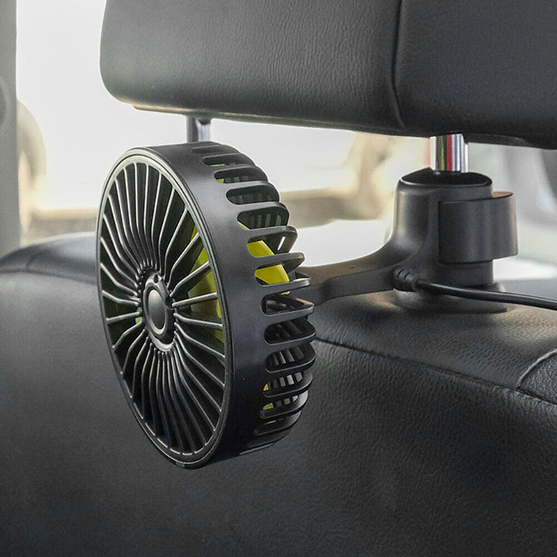 F407 Car Headrest Fan USB Powered Powerful 3-Speed Auto SUV Backseat Fan