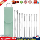 10pcs Ear Wax Pickers Wax Remover Stainless Steel Piercing Kits (Green) Newly