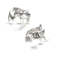 2 Pcs/Set Simple Adjustable Alloy Shark Open Rings Jewelry Gi1r Unisex O4J6