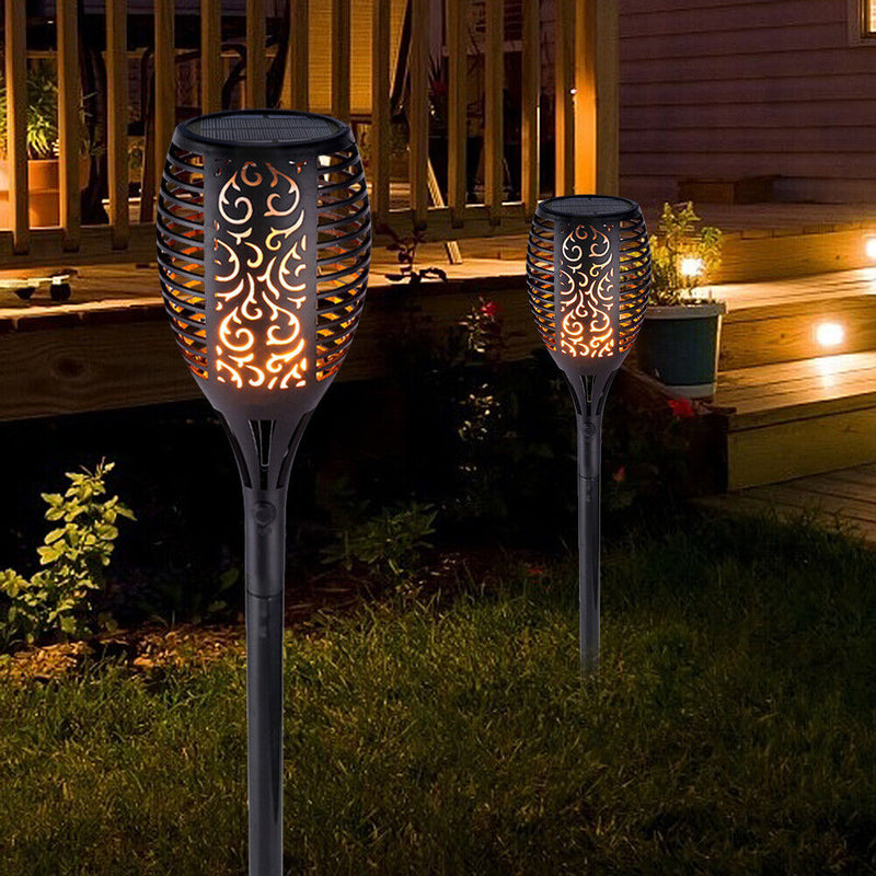 Outdoor Garden Solar Flame Light Waterproof LED Torch Lamp for Yard (2pcs) Newly