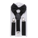 Clip-on Adjustable Kids Suspenders Cow Tie Belts Elastic Braces Printed Bow Tie