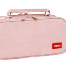 Large Capacity Pencil Case Spacious Canvas Stationery Storage Bag (Pink) Newly