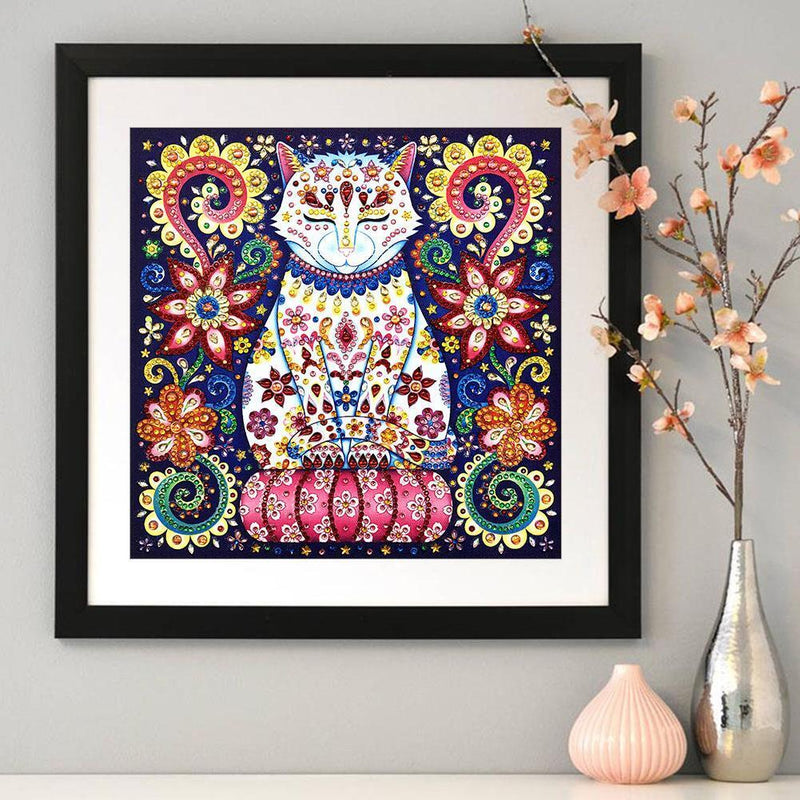5D DIY Cat Special Shaped Diamond Painting Cross Stitch Mosaic Kits Wall Art
