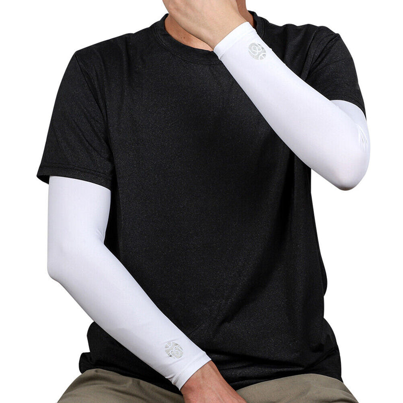 #A WEST BIKING 1 Pair Ice Silk UV Protection Cooling Arm Sleeves Covers for Adul