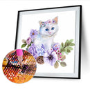 5D DIY Diamond Painting Flower Cat Full Drill Rhinestone Mosaic Art Picture
