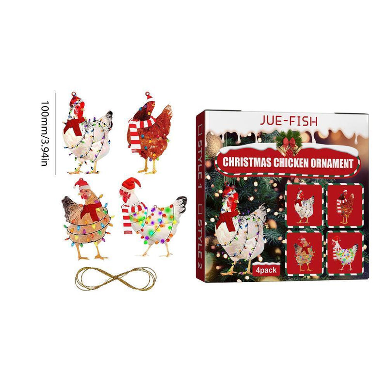 4pcs Hanging Pendants Holiday Decorations Xmas Tree Pendants Christmas Orna