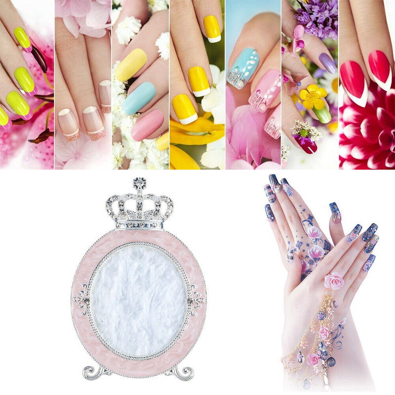Women Crown Shape Nail Art Plate Nail Display Stand Photo Props for Salon Hom