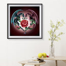 36x36cm Cross Stitch Full Embroidery Kit Dragon Rose Stamped for Home Ornament
