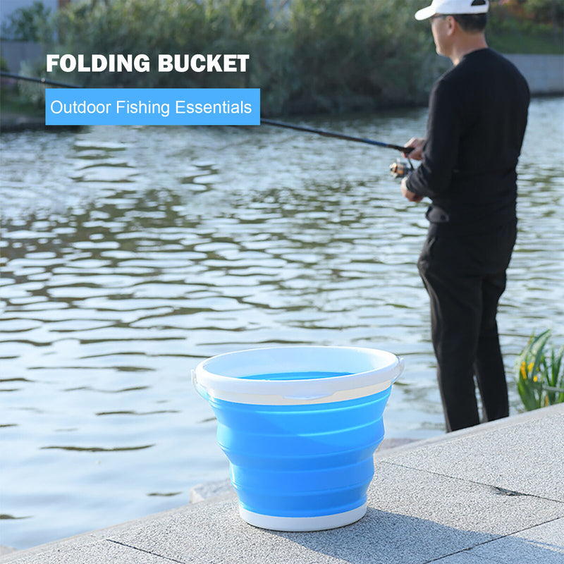 Foldable Bucket with Handle-Collapsible Pail for Camping Gear Water Fishing
