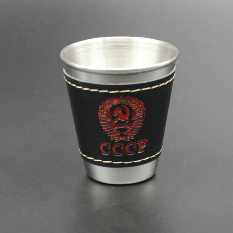 Portable Stainless Steel Wine Cups Set with Leather Storage Bag Picnic Tableware