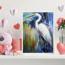 Oil Paint by Numbers Stand Egret Canvas Artwork Living Room Picture Decoration