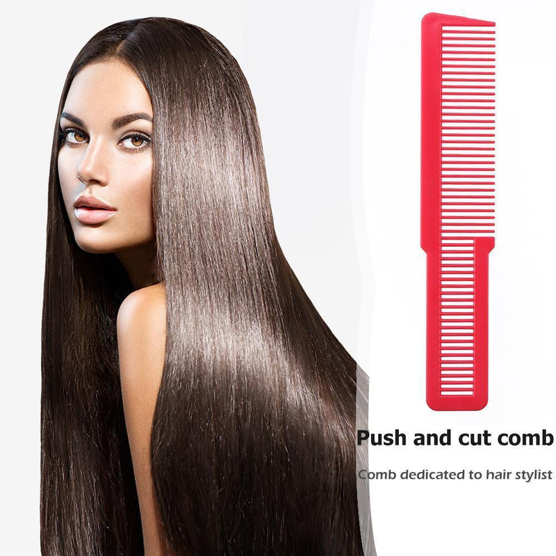 Hairdressing Carbon Anti-static Comb Wide Tooth Hair Clipper Comb (Red)