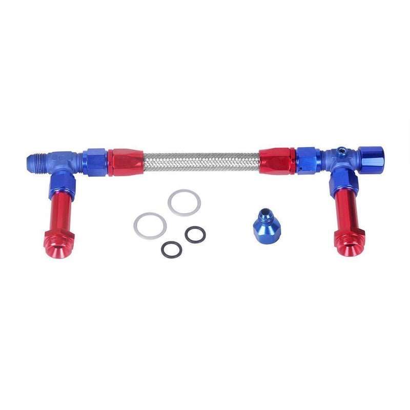 Stainless Steel Braided 8 AN Dual Feed Fuel Line Kit for Holley 4150 Carb