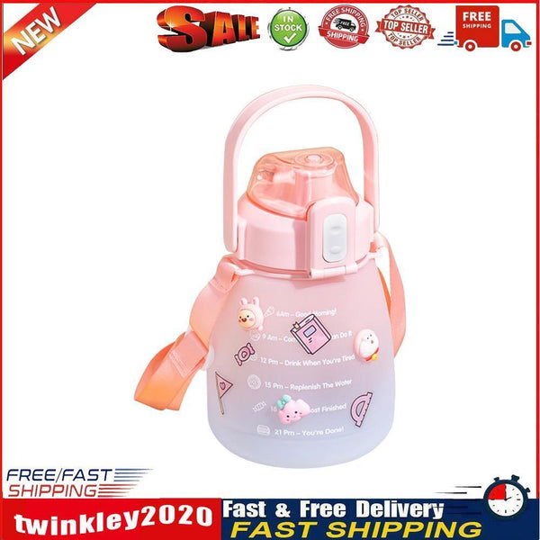 1.3L Large-capacity Water Bottle Outdoor Sports Gradient Cup (Pink Blue) Newly