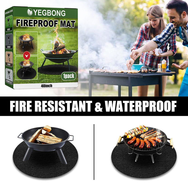 Fire Pit Mat - Fire Heat Resistant Pad for Under Grill Bonfires Grass Garden