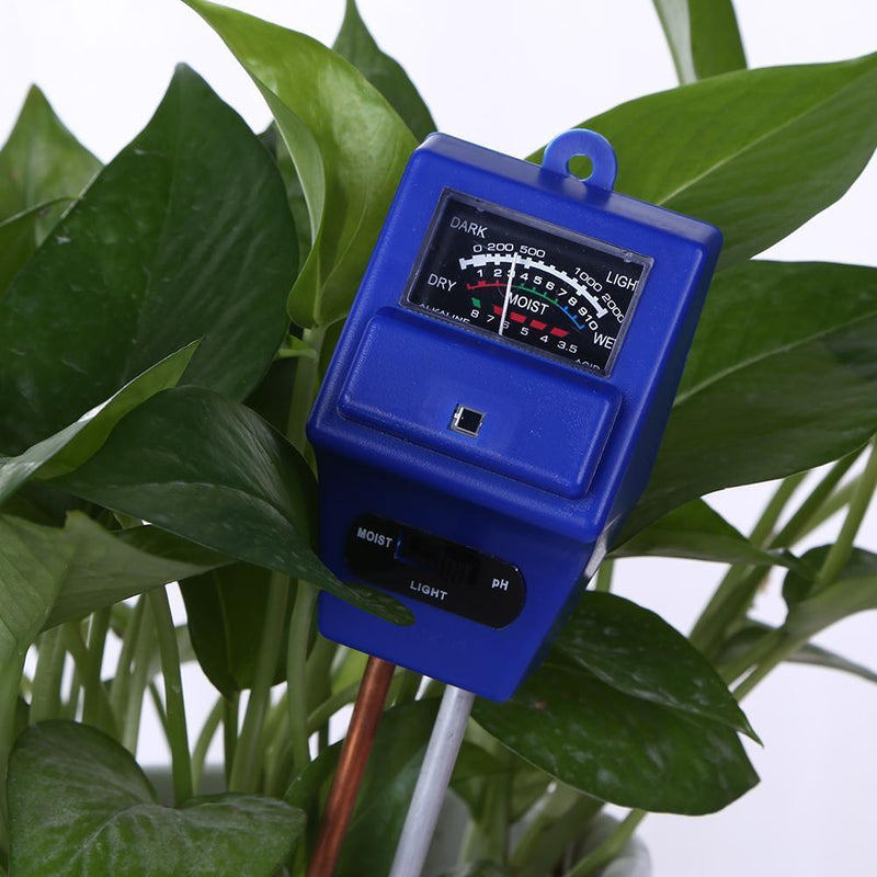 3-in-1 Soil PH Meter Flower Pot Hygrometer Tester Moisture Meter (Blue)