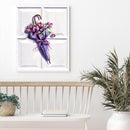 Flower Oil Paint By Numbers DIY Handpainted Home Decoration Unframed Umbrella