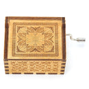 Retro Home Crafts Ornaments Wooden Hand Cranked Music Box Children Kids Gifts