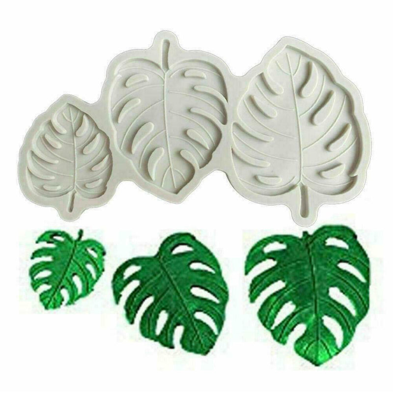 Tropical Leaf Palm Silicone Fondant Sugarcraft Mould Baking Mold AU HOT Q1D6