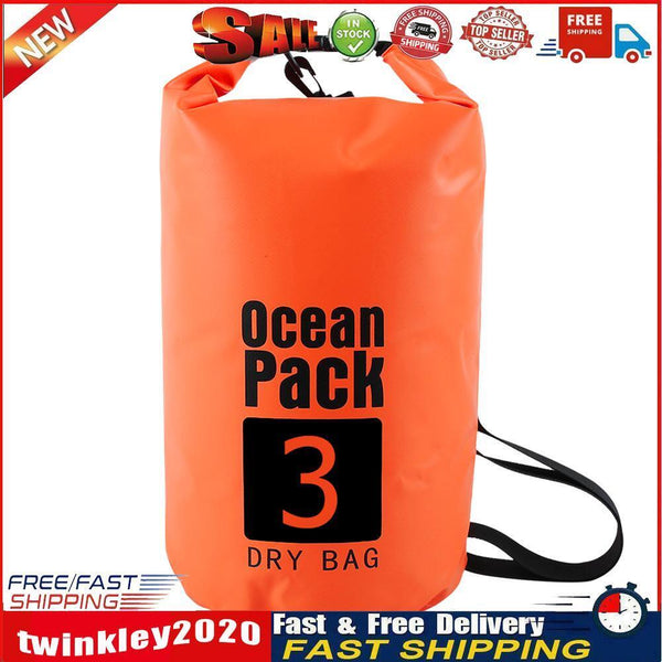 Waterproof Dry Bag Pack Sack Swimming Kayaking River Trekking (3L Orange) Newly