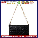 Pure Color Lattice Pattern PU Chain Shoulder Underarm Bag Women Flap Handbags
