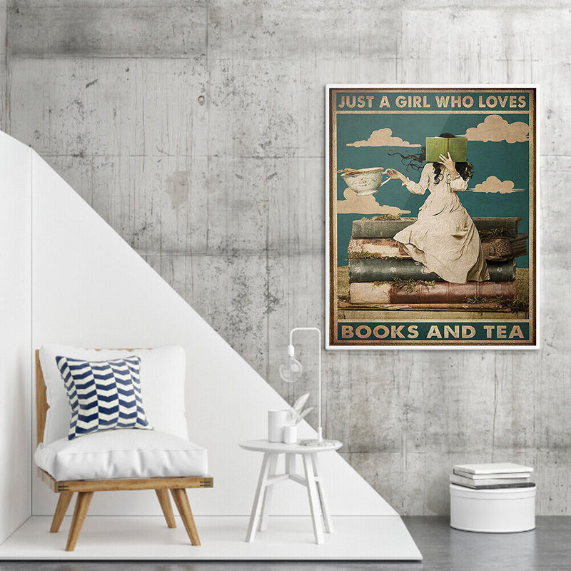 #A Retro Girl Poster Oil Paint By Numbers Kit DIY Frameless Drawing Picture fo