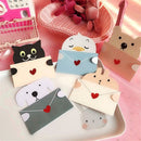 Gift Invitation Christmas DIY Thanks Message Cartoon Animal Greeting Card