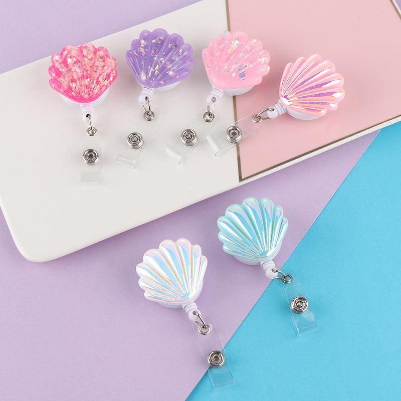 Exhibition Chest Cards Key Ring Lanyards Retractable Shell Shape Badge Holder