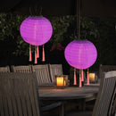 Solar Nylon Lantern Lamp Waterproof Hanging Light Festival Decor (Rose) Newly