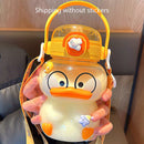 1200ml Cute Duck Drinking Water Bottle Summer Leakproof Straw Cup Outdoor
