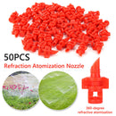 50pcs Nozzle Set Garden Watering Refraction Atomization Nozzles (Red)