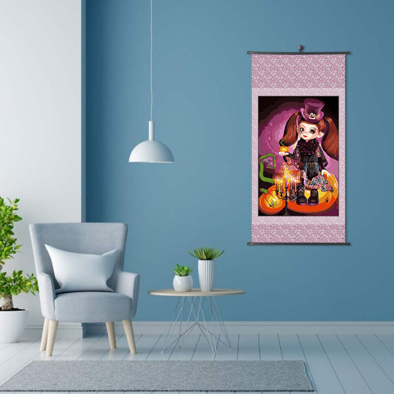 Hand Painted on Canvas DIY Evil Girl Oil Paint By Numbers Drawing Kit Ornaments