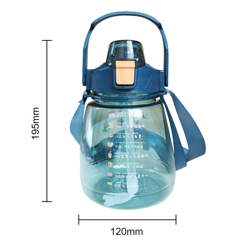1300ml Drinking Water Bottle Big Belly Water Jug Cup Sports Bottle (Blue) Newly