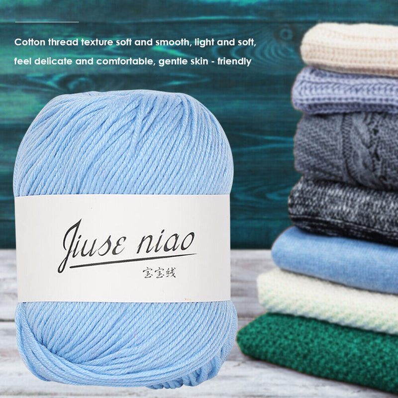 50g Pure Cotton Thin Yarn Crochet Knitting Baby Threads Soft Material DIY Tools