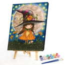 Hand Painted Little Witch Paint By Number DIY Frameless Oil Picture Home Decor
