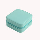 Portable Jewelry Storage Box Earrings Necklace Ring Display Case (Blue)