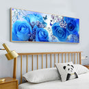 DIY Diamond Painting Full Round Drill Blue Rose Rhinestone Modern Handmade Craft
