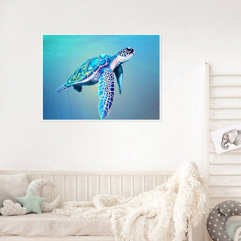 Oil Paint By Numbers Picture DIY Painting Turtle Animal Handmade Gift for Adults